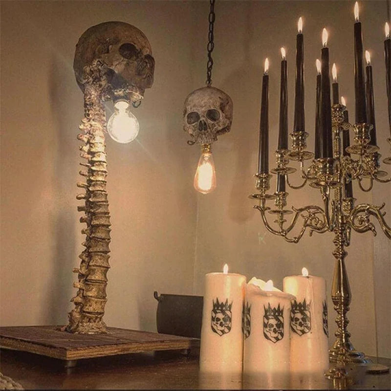3D Skull Skeleton Table Lamp for a Halloween home display