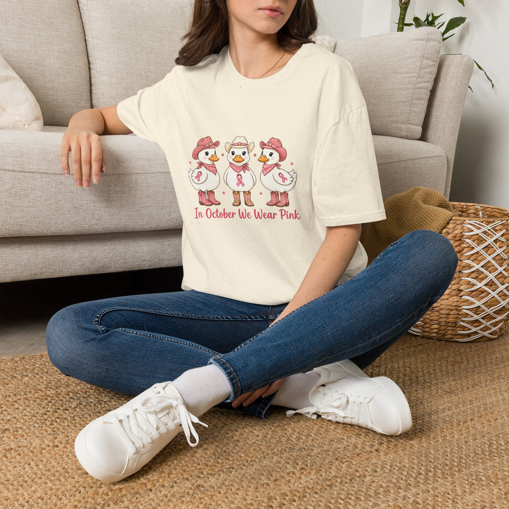 Breast Cancer Awareness Ducks T-Shirt — "In October We Wear Pink"