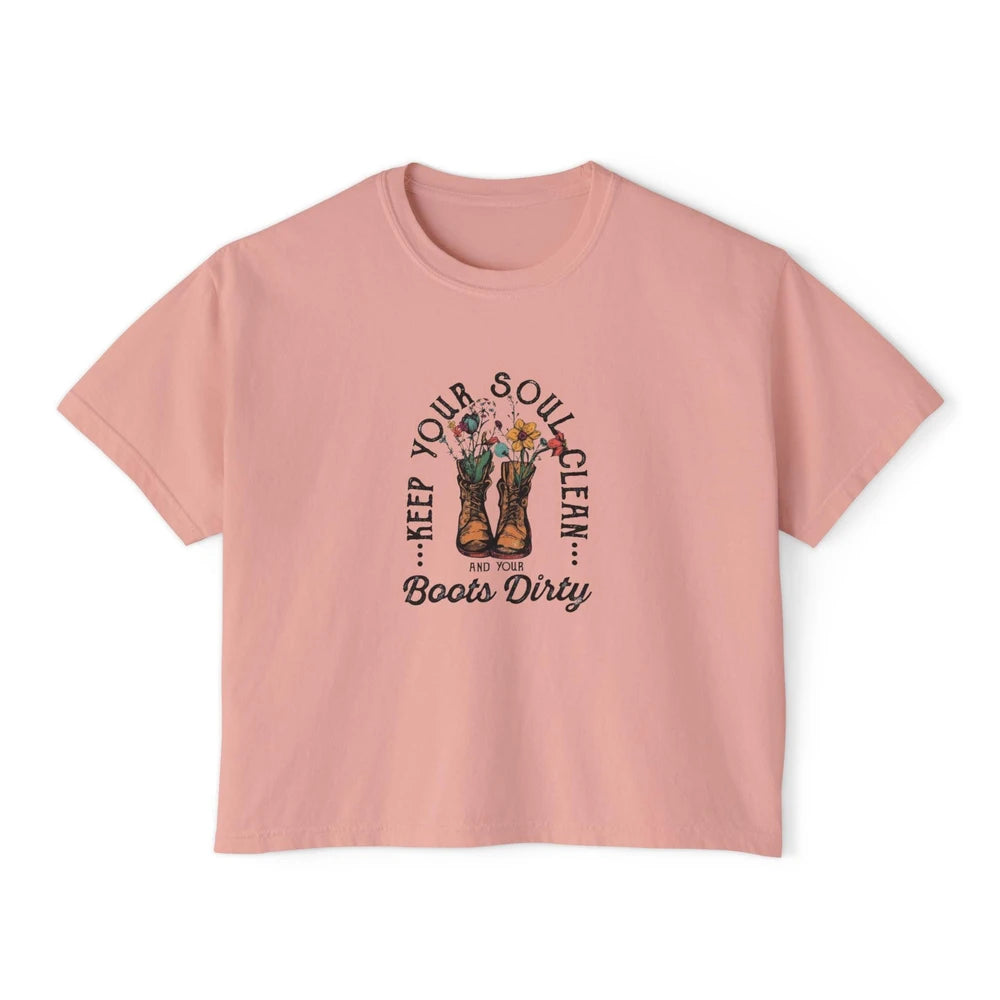 'Keep Your Soul Clean' Cotton Boxy Tee