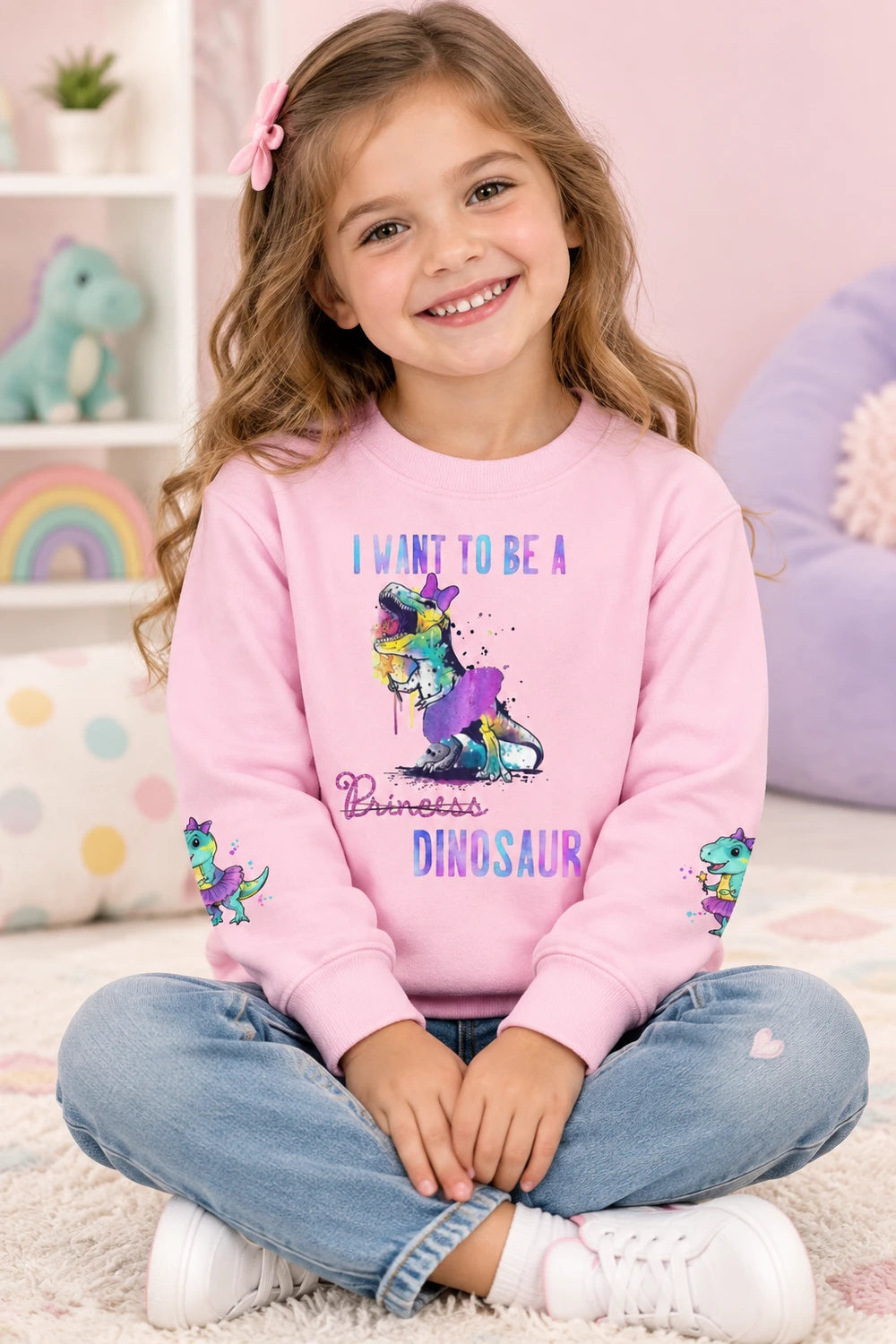 Princess Dino Toddler Sweatshirt