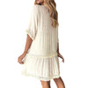 Embroidered V Neck Casual Dress