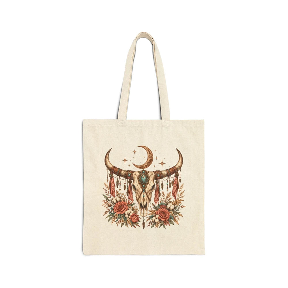 Boho Skull Canvas Tote