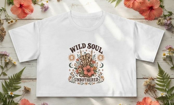 Wild Soul Stay Wild Women's Crop Tee
