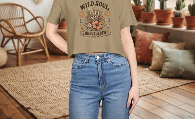 Wild Soul Stay Wild Women's Crop Tee