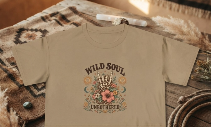 Wild Soul Stay Wild Women's Crop Tee