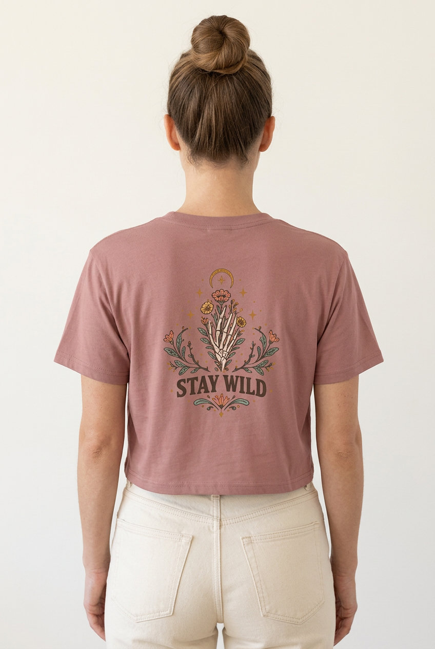 Wild Soul Stay Wild Women's Crop Tee