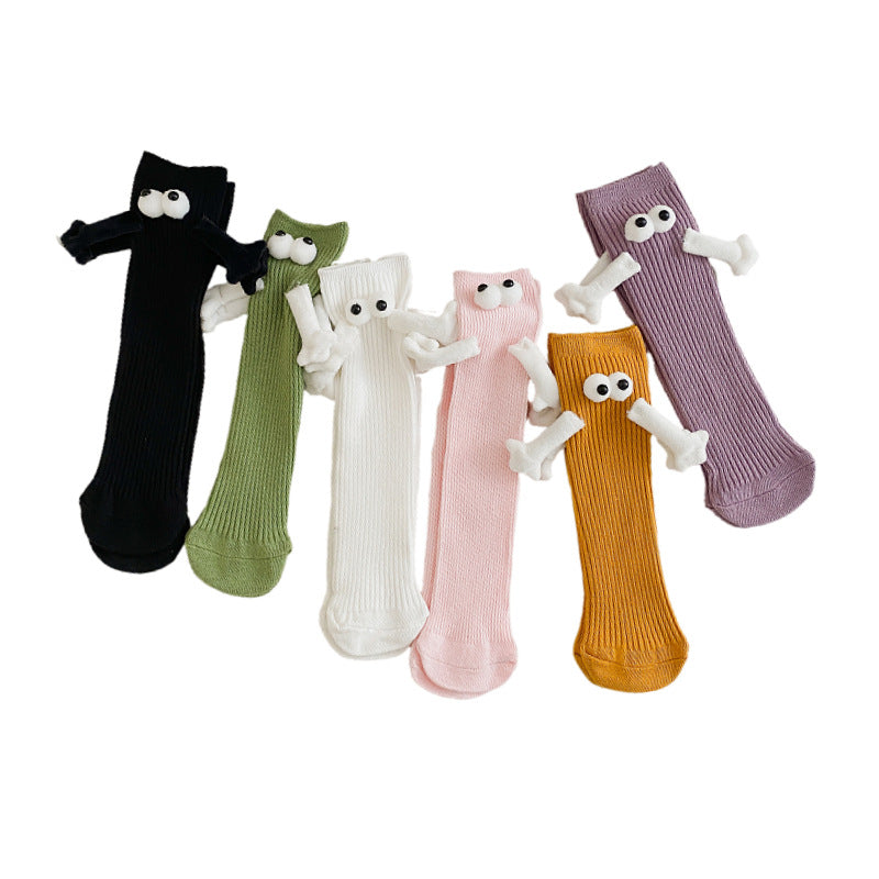 Cute Solid Color Kids' Mid-Calf Socks for Parents & Kids