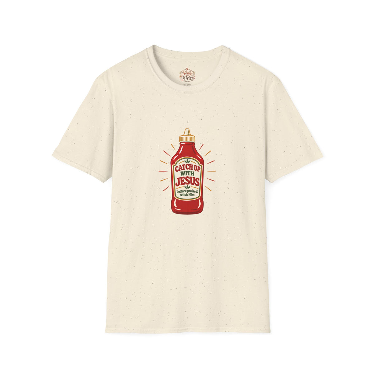 T‑Shirt — “Catch Up With Jesus” Ketchup Bottle Graphic Christian Tee