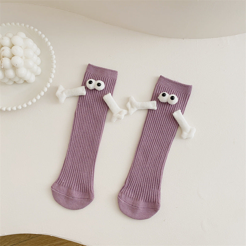 Cute Solid Color Kids' Mid-Calf Socks for Parents & Kids