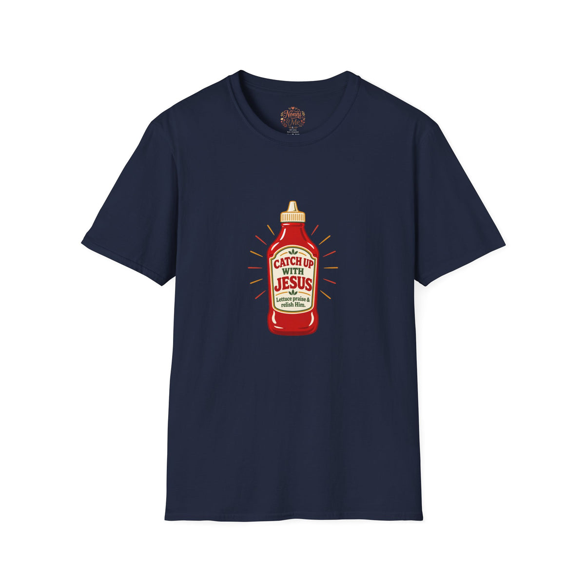 T‑Shirt — “Catch Up With Jesus” Ketchup Bottle Graphic Christian Tee