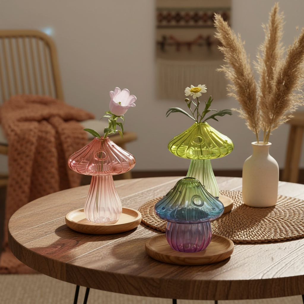 Mushroom Glass Art Piece