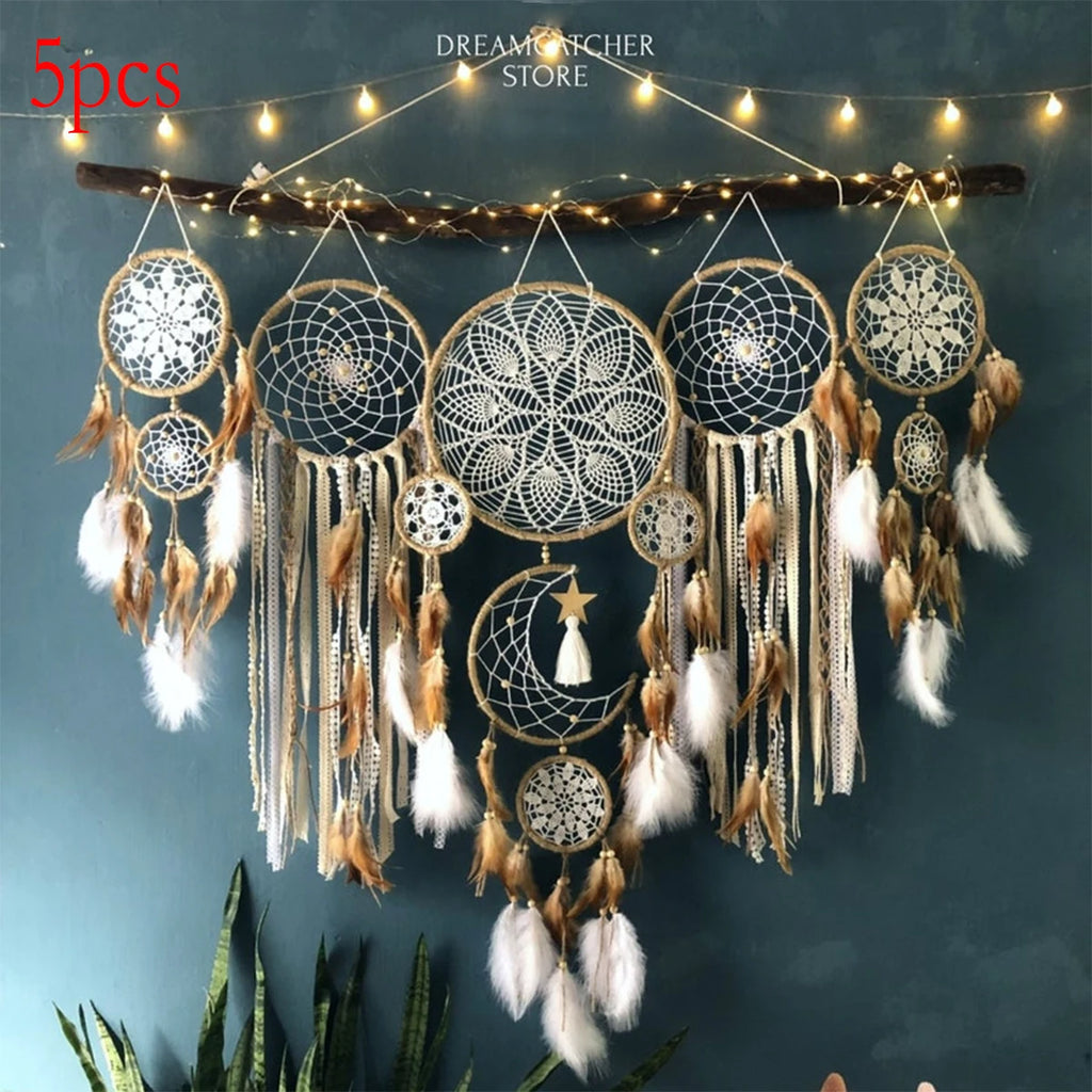 Moon & Sun Dreamcatcher Wall Hanging Set (5pcs)