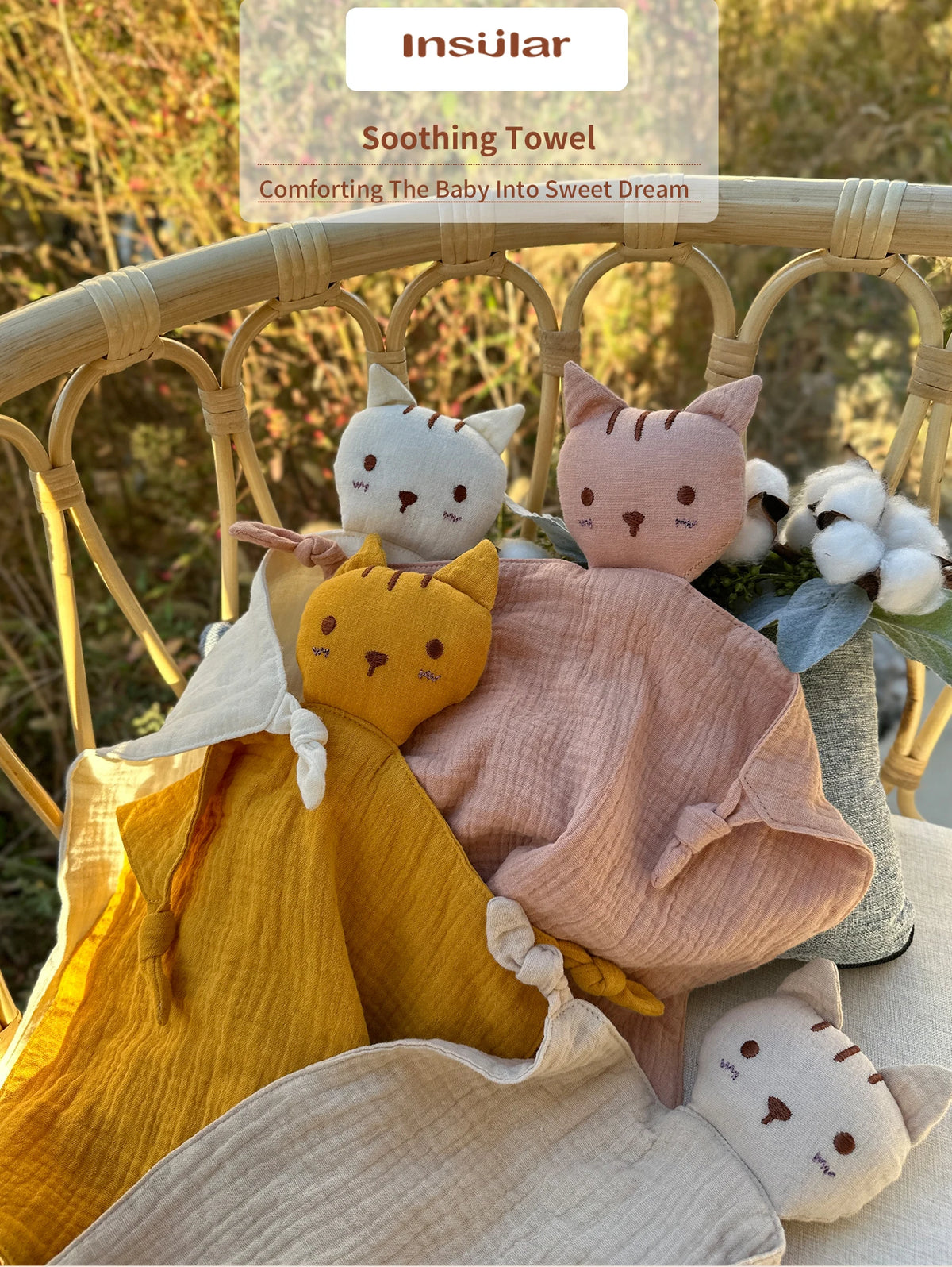 Baby Appease Infant Cotton Cat Handkerchief