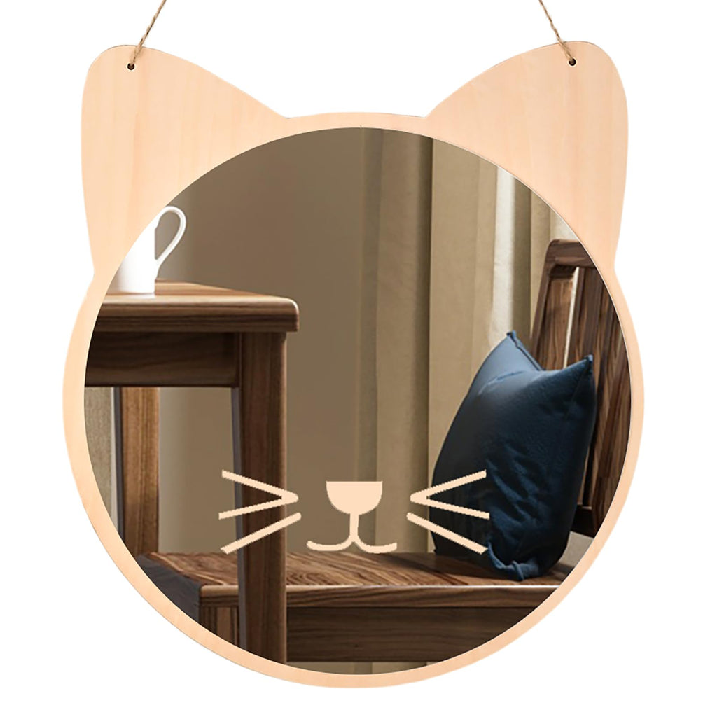 iCAGY Plastic Kids Mirror for Wall - Kids Safety Hanging Acrylic Non-Glass and Unbreakable - Cat Decoration Mirror for Kids Playroom 11"