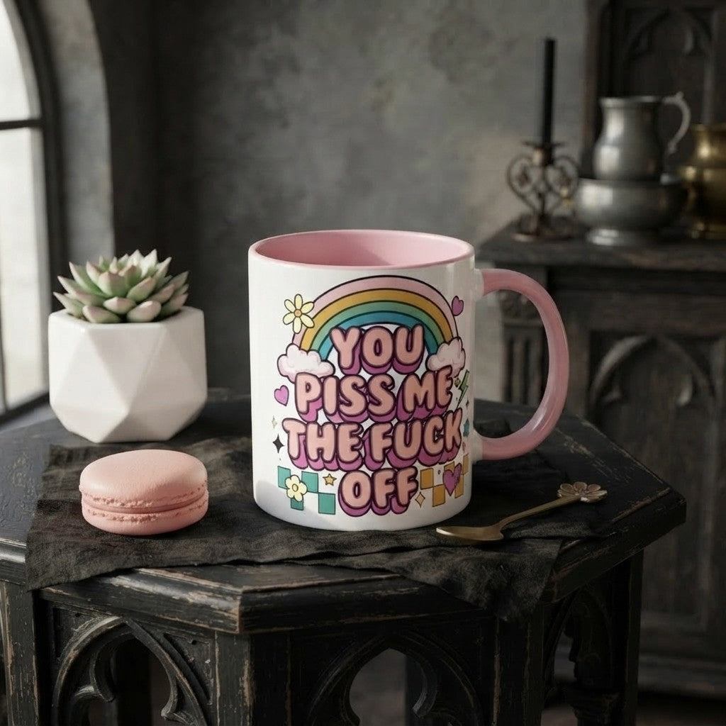 Retro Rainbow Funny Coffee Mug