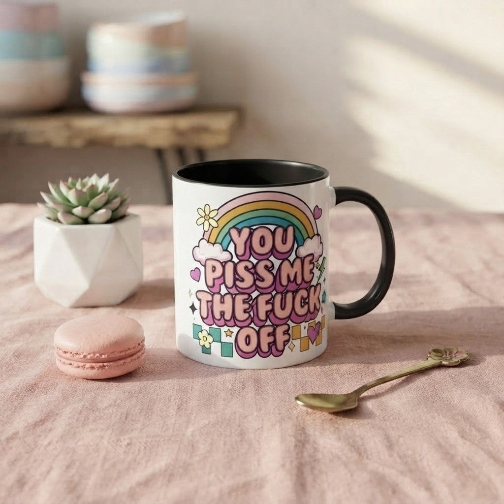 Retro Rainbow Funny Coffee Mug