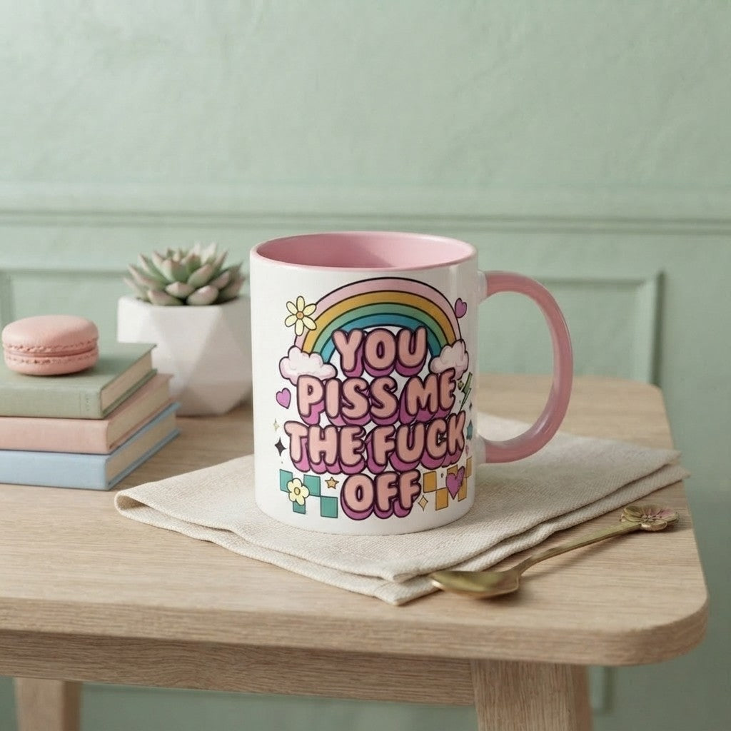 Retro Rainbow Funny Coffee Mug