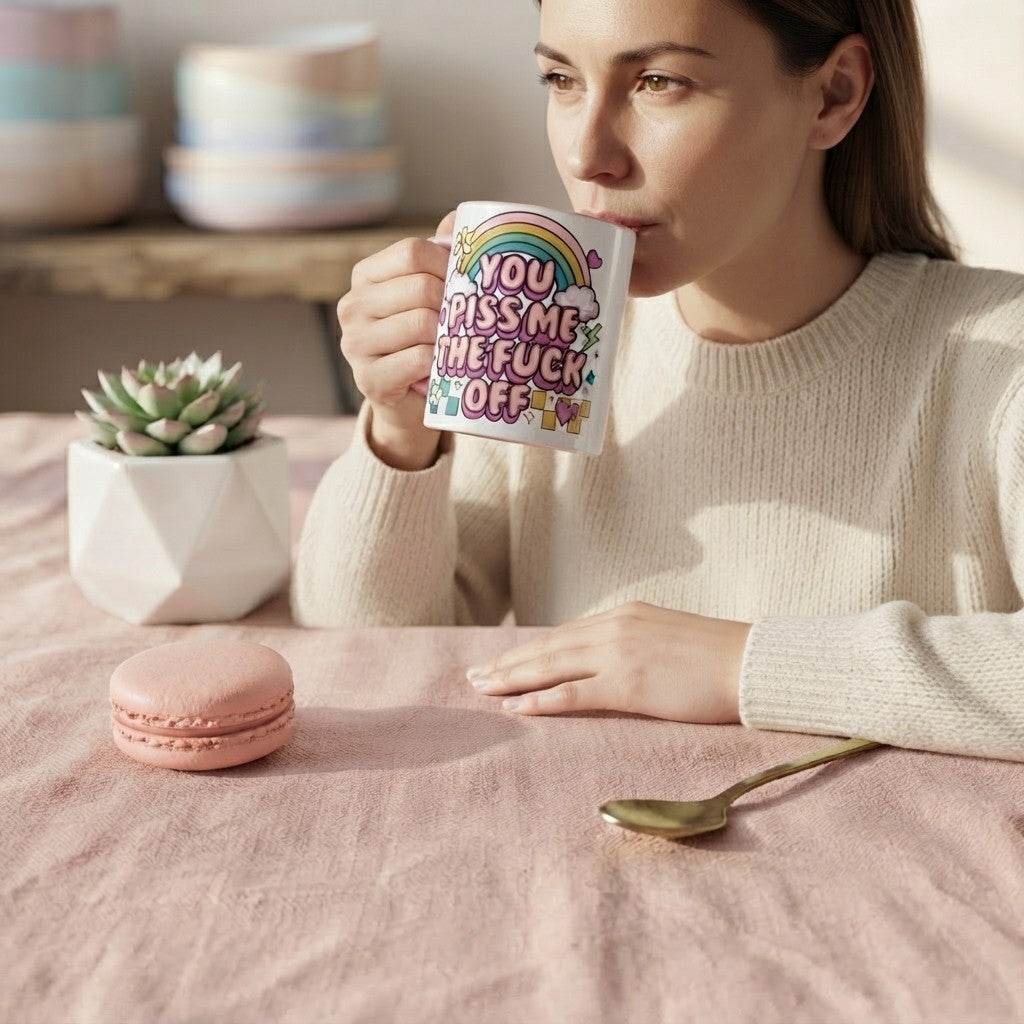 Retro Rainbow Funny Coffee Mug
