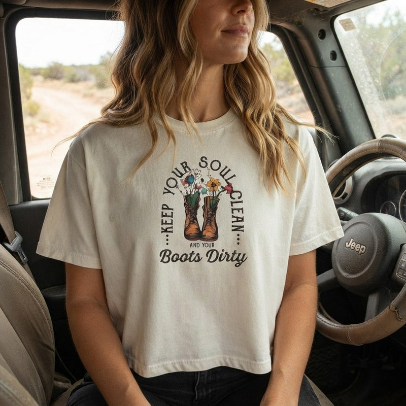 'Keep Your Soul Clean' Cotton Boxy Tee