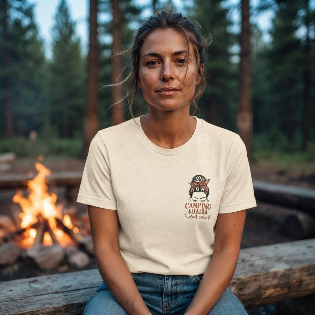Camping Hair Dont Care Graphic Tee
