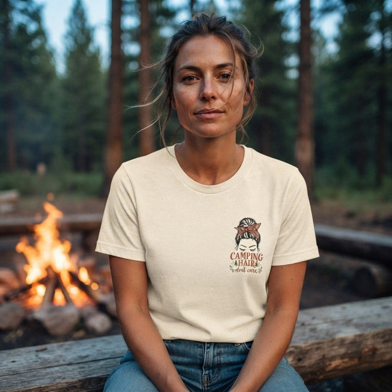 Camping Hair Dont Care Graphic Tee