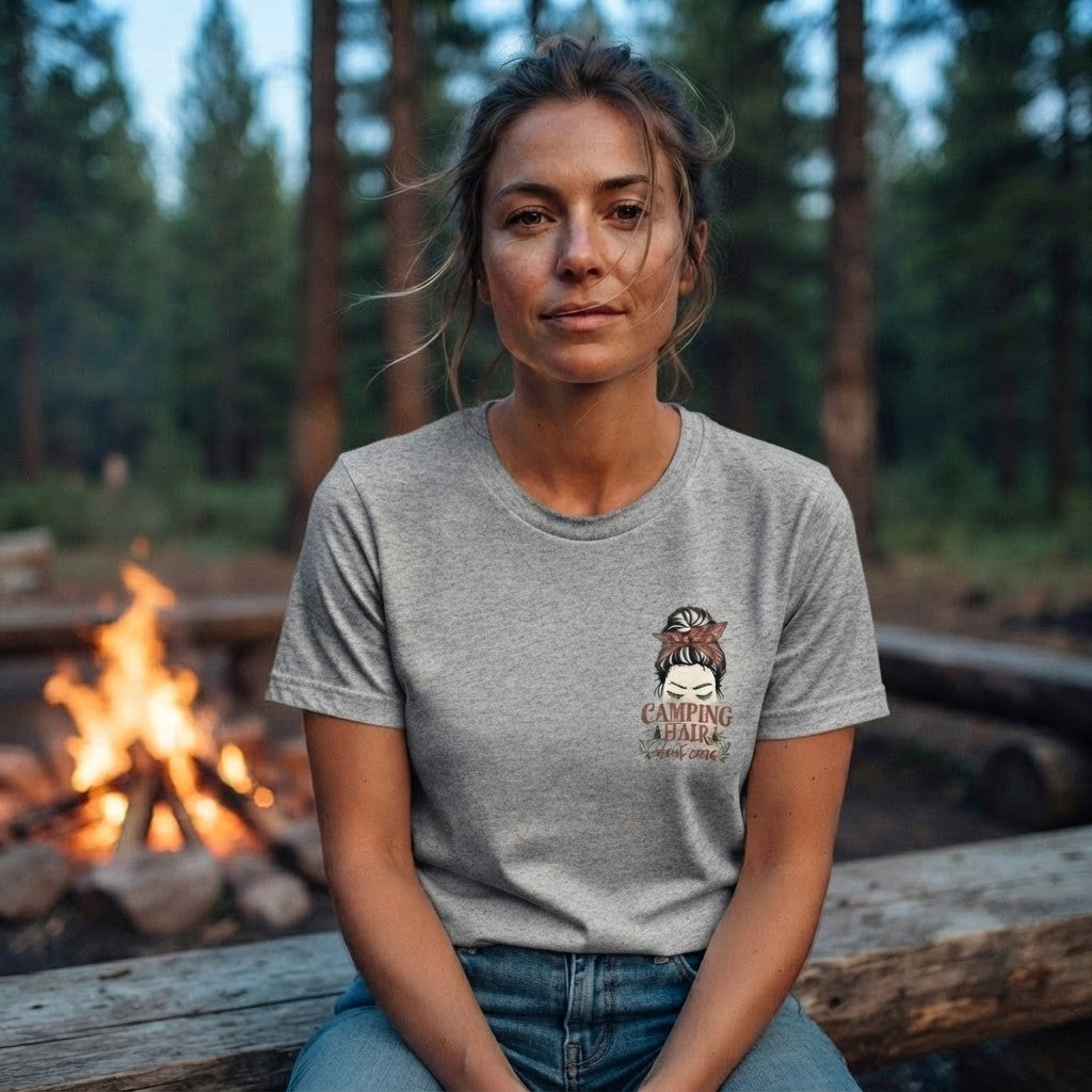 Camping Hair Dont Care Graphic Tee
