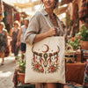 Boho Skull Canvas Tote